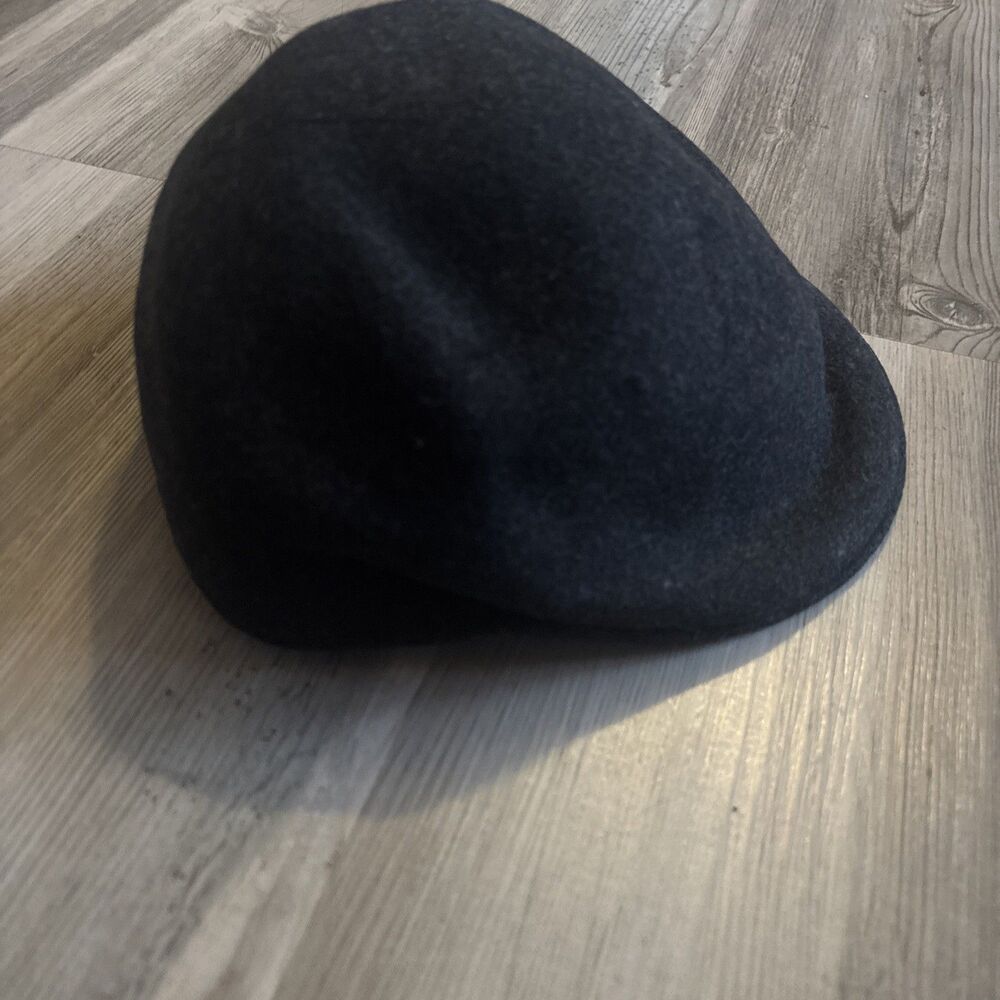 Dorfman Pacific Dark Gray 100% Wool Hat Cap Beret Size L/XL